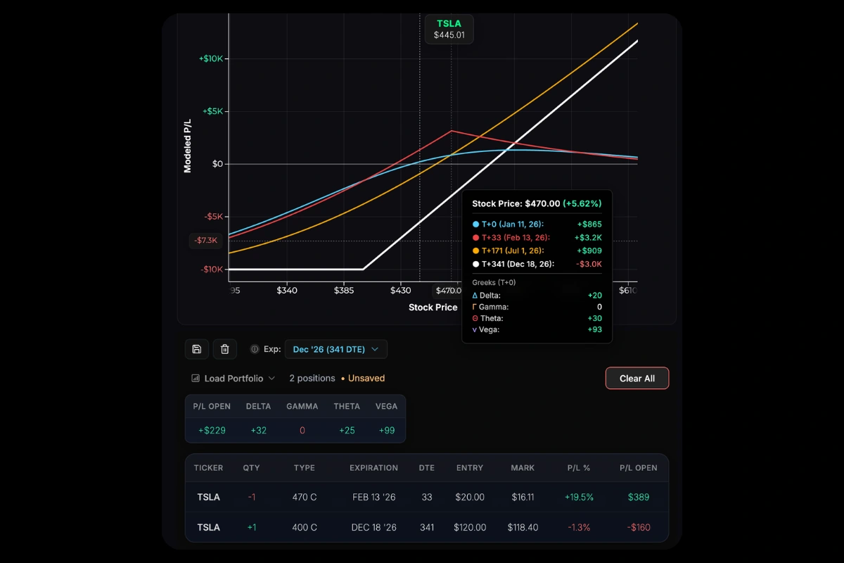 Multi-expiration portfolio anchored to long-term expiration